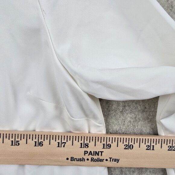 Ralph Lauren Womens White Long Sleeve Blouse Size 6 Polyester - Picture 9 of 9